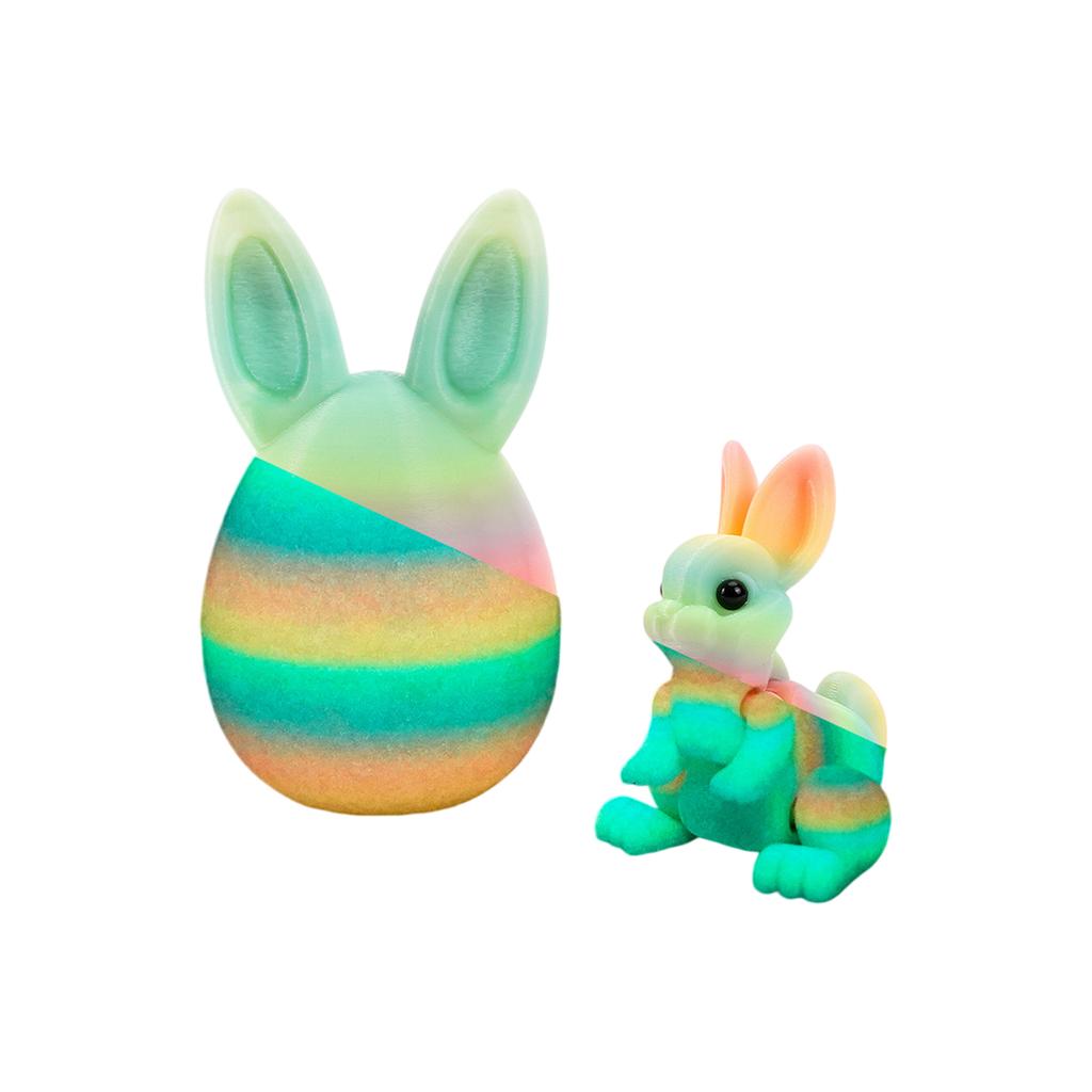 3D Printed Easter Eggs, Including A Bunny, Easter Surprise Bunny Eggs, 3D Printed Animals, Easter Basket Stuffing, Stress-relieving Toy Gifts.4pcs