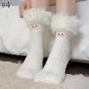 Women Girls Winter Thick Coral Fleece Cartoon Big Mouth Monster Plush Sleep Socks Warm Soft Home Socks