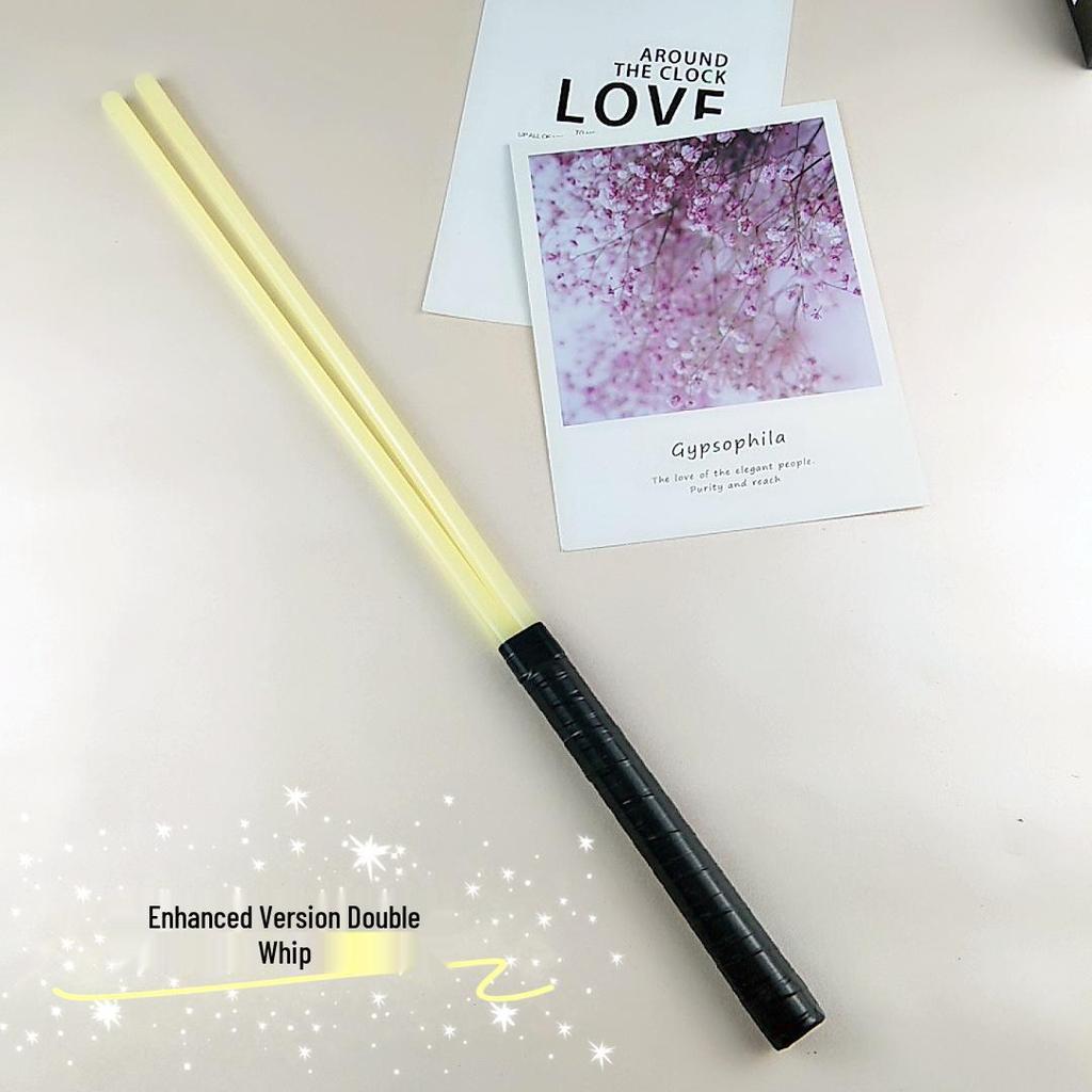 Cowhide Soft Whip Training Tool: Crystal Elastic Double Strand Spanking Whip