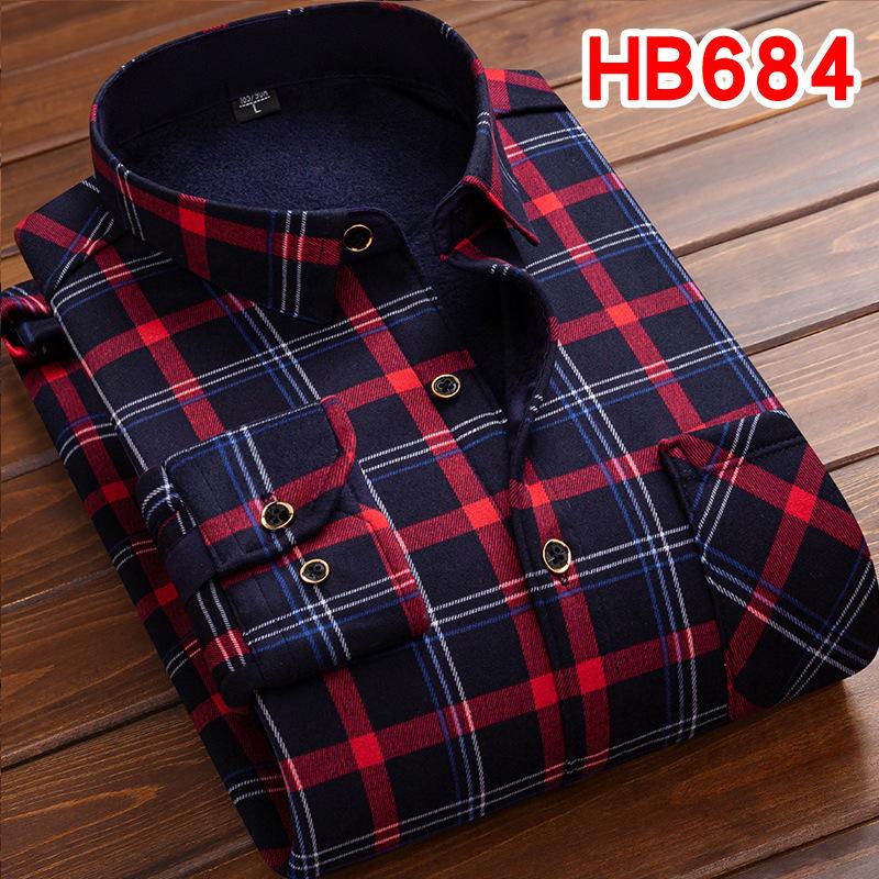 Men's Retro Plaid Fleece-lined Winter Shirt - Thick, Warm, Long-sleeved Casual Top for Middle-aged and Elderly