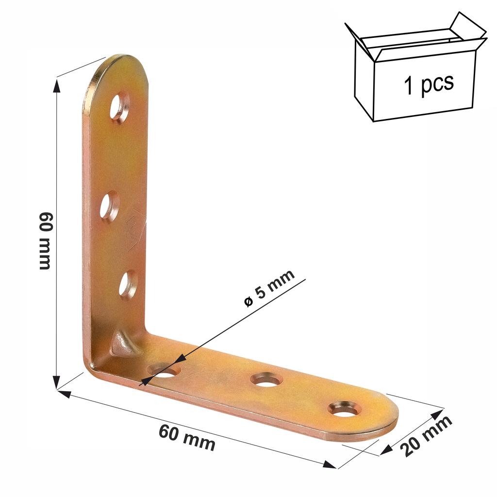 Narrow Angle Bracket KW4 60x60x20x2.0 (1)