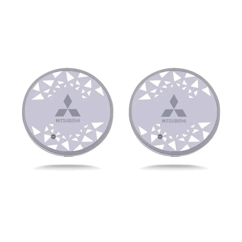 lcbk8 LED 7 Colors Car Coaster Light Water Cup Drinks Holder Mat For Mitsubishi ASX Galant Mirage L200 EVO Triton Pajero Outlander