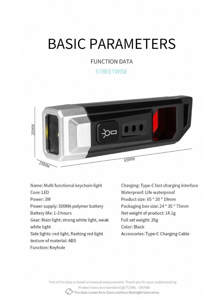 Mini EDC Keychain Lights Rechargeable LED Portable Torch Emergency Anti-snooping Camera Detection Flashlight For Self Defense