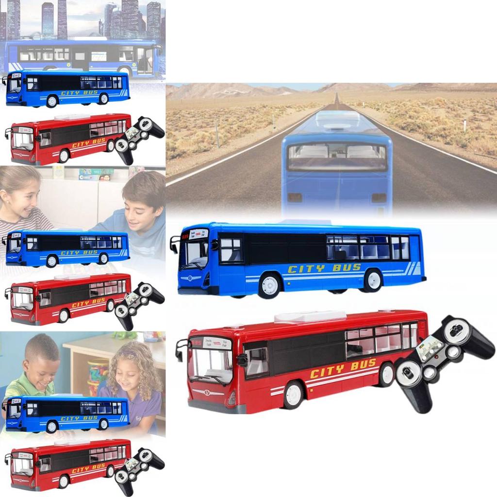 Remote Control Bus Toy For Kids 112 Scale Realistic Sounds And Lights Battery Operated