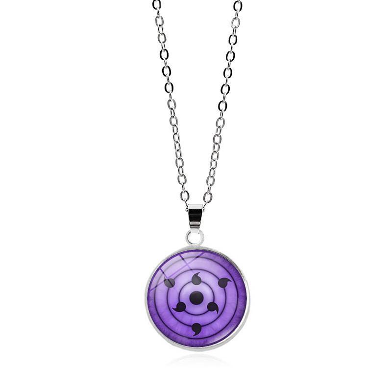 Naruto Necklace Anime Accessories Nine Tomoe Rinne Sharingan Magic Stone Pendant Alloy Crystal