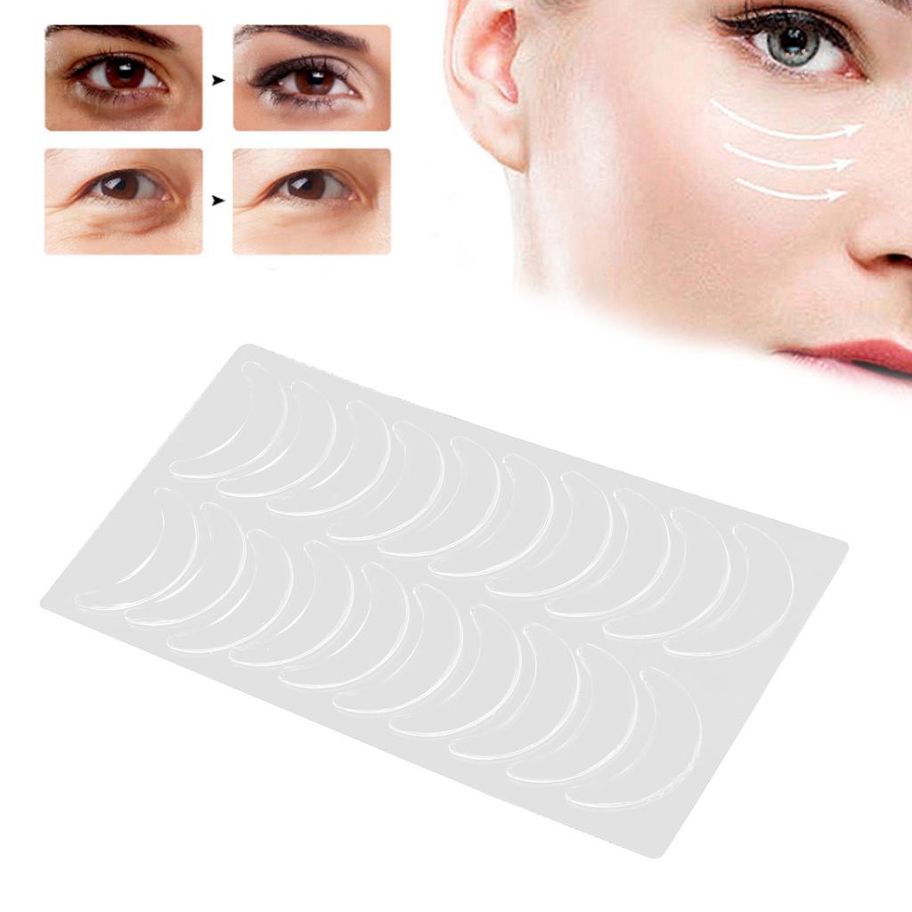 20 stuks Siliconen Oogpads Herbruikbaar Anti-Rimpel Nachtelijk Gladmakend Oog Gezichtspatches