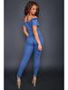 Women's One-shoulder Eyelet Lace-up Sexy Denim Jumpsuit - European & American Fashion 2023