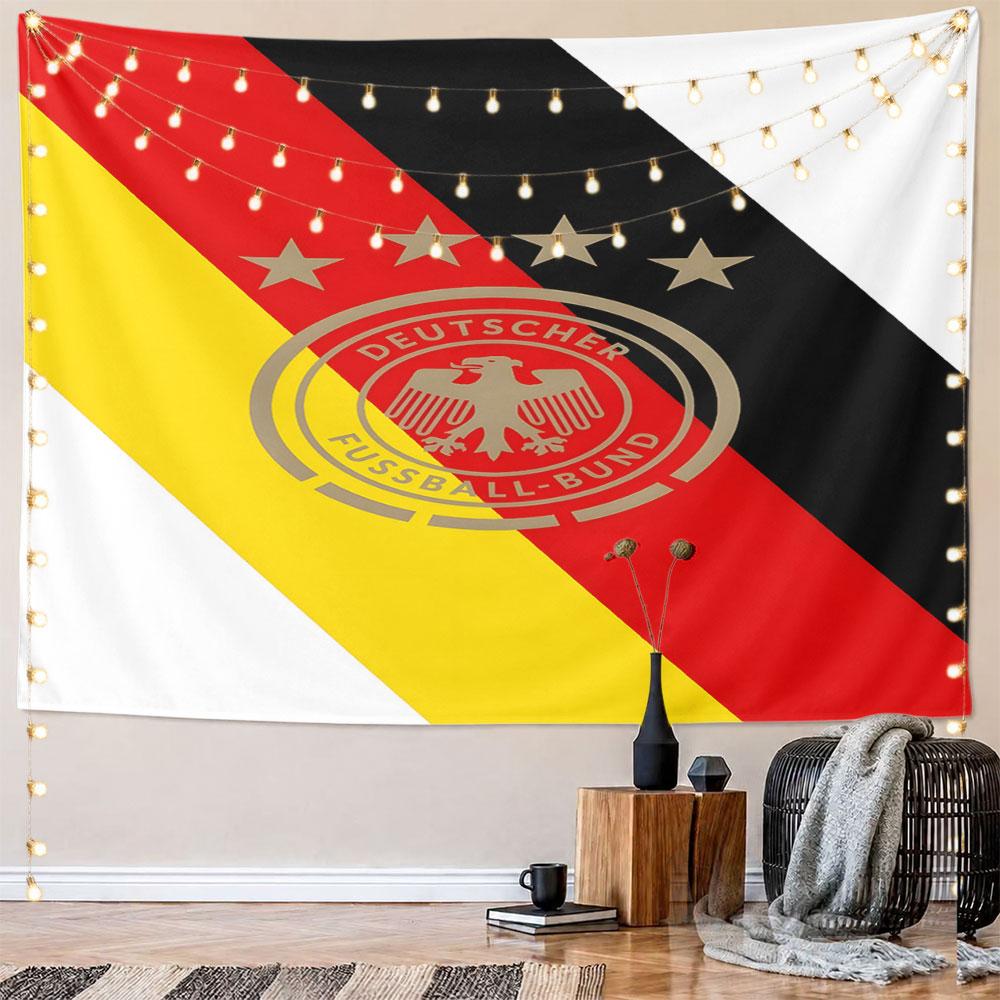 German Football Federation Emblem Design Pattern Wall Hanging Tapestry Decorative Tapestry Home Decor for Bedroom and Living Room