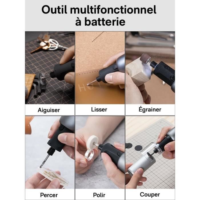 Outil rotatif multifonction - hoto - 35 en 1 - 2000 mah - 5 vitesses - lumière led annulaire