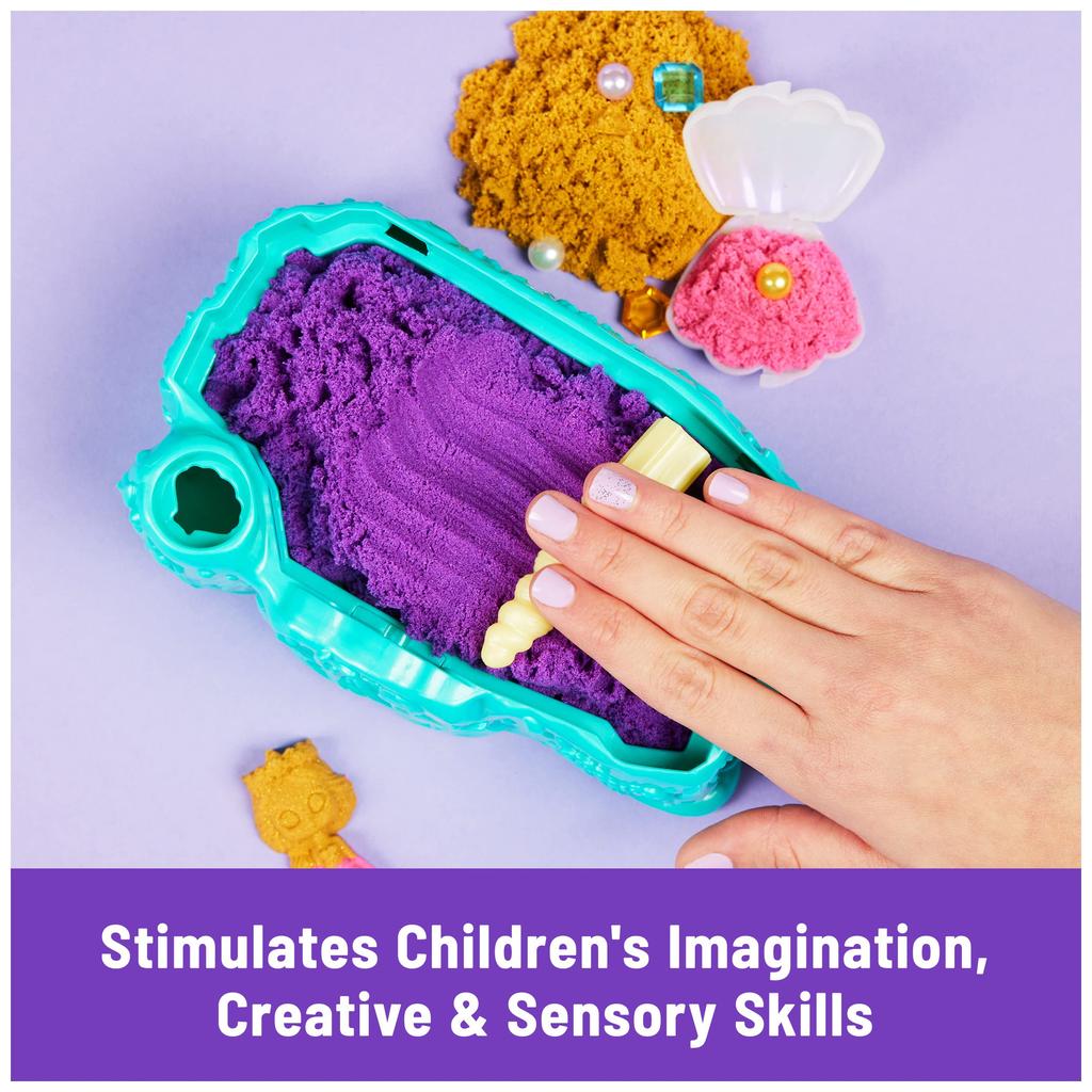 Meerjungfrauen-Kristall, über 1 Pfund Spielgold, schimmernde Aufbewahrung und sensorisches Spielzeug für Kinder ab 3 Jahren, Spielset, Sand, Sand, Werkzeuge,