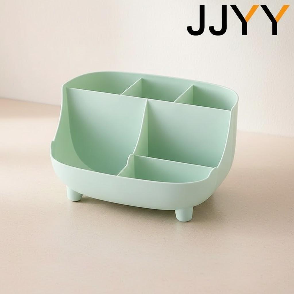 

Large Capacity 6 Cell Desktop Pen Organizer Multi-functional Makeup Brush Holder Stationery Storage Box for School Office Home зелёный