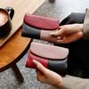 2026 Leather Women's Color-blocked Wallet, Large Capacity Top Layer Cowhide Wallet, Short Clutch