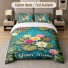 Water Lily Pond Custom Name Bedding Set 2 Pillowcases + 1 Sheet Personalized Text Custom