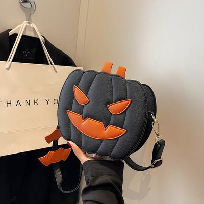 Halloween Funny Pumpkin Bag Fashion Personality Creative Trendy Shoulder Women's Bag Cartoon Oblique Span Bag