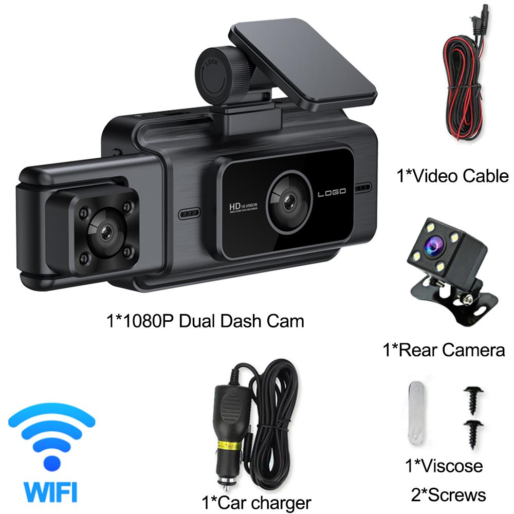 1080P Car DVR WIFI Dash Cam for Cars 3 Channel Video Recorder Rear View Camera for Vehicle Night Vision Black Box Car Assecories