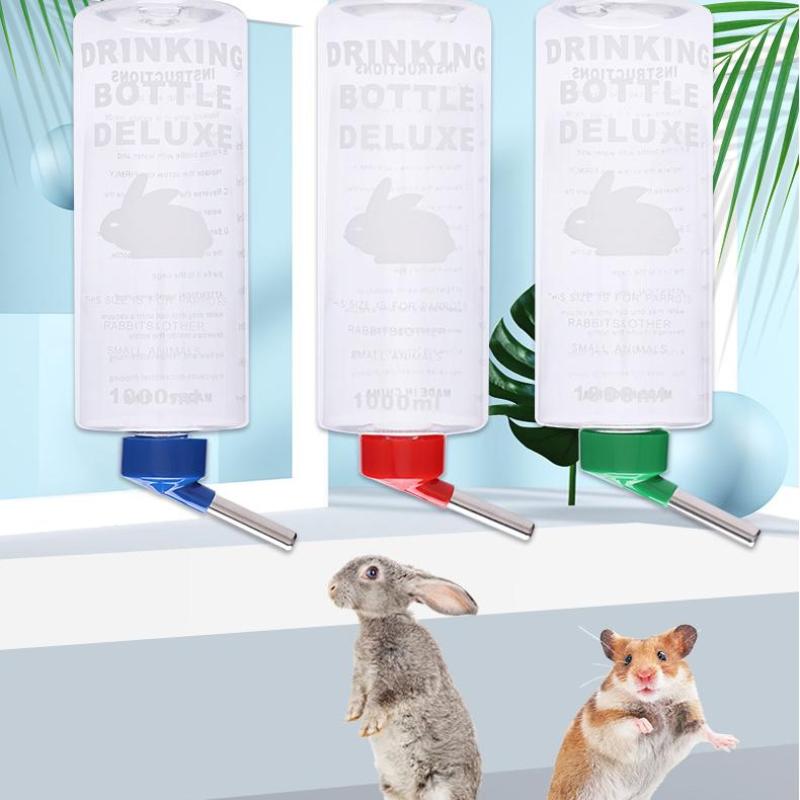 Pets Rabbit 1000Ml Large Water Bottle Pet Totoro Guinea Pig Water Pet Dispenser Cage Hangable Water Bottle Bowl Pet Supplies