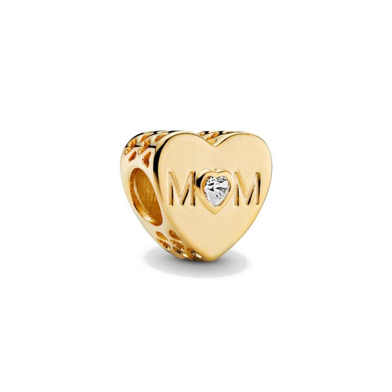 Europe Copper Family Charm Fit Original Bracelet Jewelry Pendant Sparkling Mom Bead Dangle Mother'S Day Gift