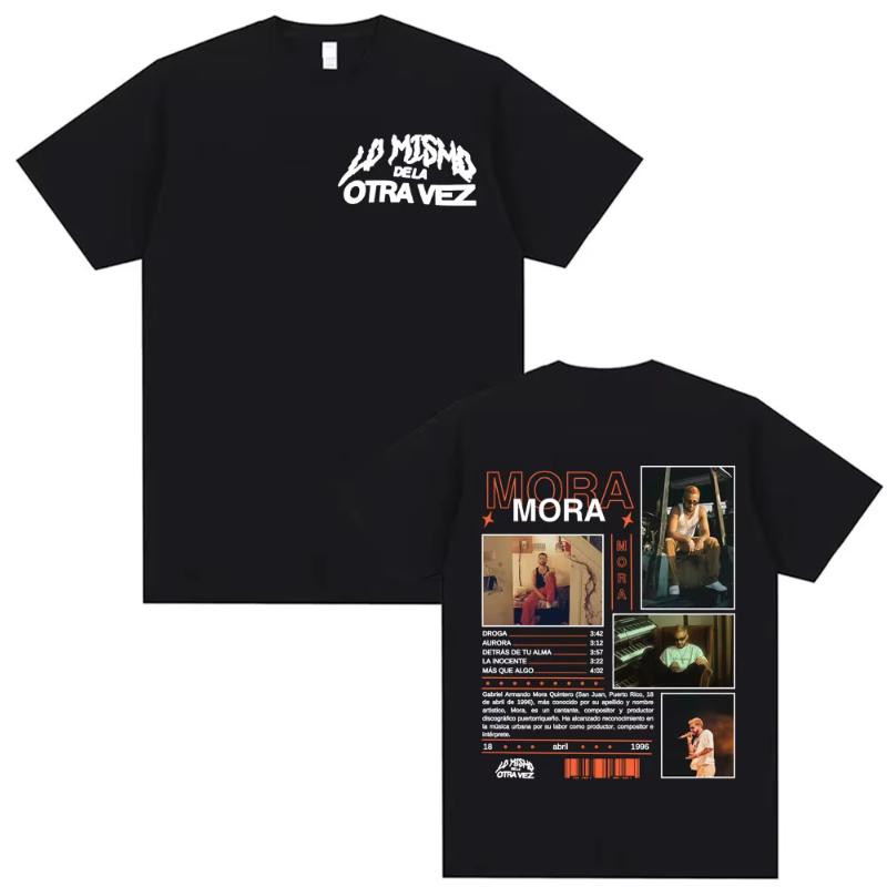 Rapper Mora Lo Mismo Dela Otra Vez Tour Merch T-shirts Men Fashion Hip Hop Vintage T Shirt Unisex Short Sleeve T-shirt Tops