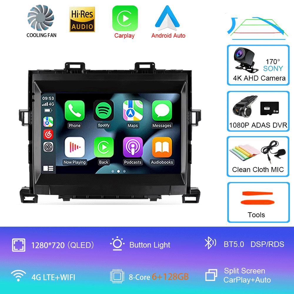 For Toyota Alphard H20 2008-2014 Car Radio Android 14 Carplay Auto Multimedia Player WIFI+4G DSP Autoradio Stereo 2din Head Unit