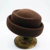 2026 New  Autumn Winter Wool Retro Rolled Edge Beret Japanese Style Women's Fedora Hat French Elegant Wedding Church Pillbox Hat