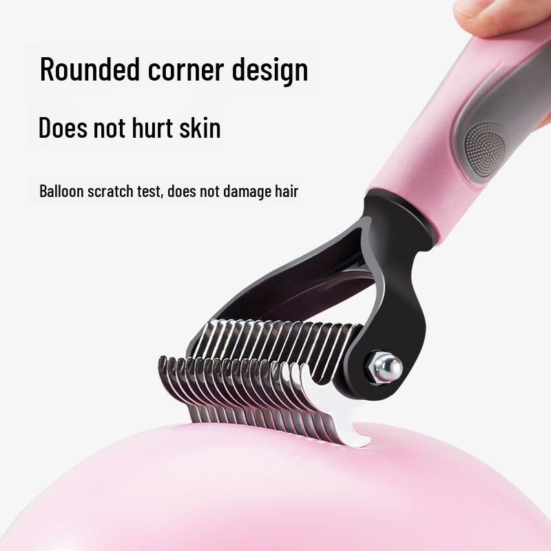 Pet Hair Detangling Comb: Dog & Cat Thinner for Removing Loose Hair
