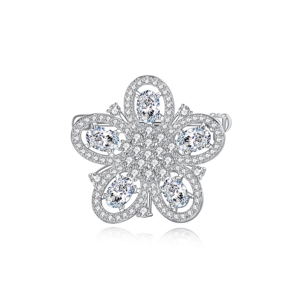 Luxury Exquisite Petal Bridal Breastpin Wedding Clothes Jewelry Women Fashion Bling Noble Zircon Flower Design Lapel Pins Brooch