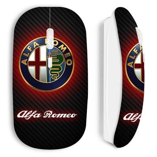 Mouse wireless maniacase bianco Logo alfa romeo