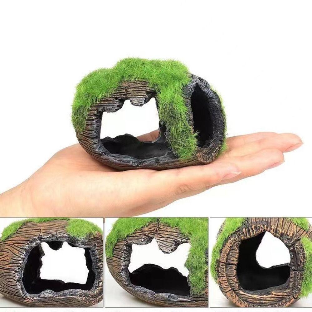 Simulated Artificial Antique Barrels Creative Reptile Hiding Cave Crafts Moss Broken Bucket  Home