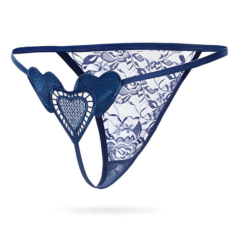 Women's Sexy Lace Underwear G-string T-back Thong Transparent Lingerie with Bow Detail Cute Pearls Embellished Back Bow Panties