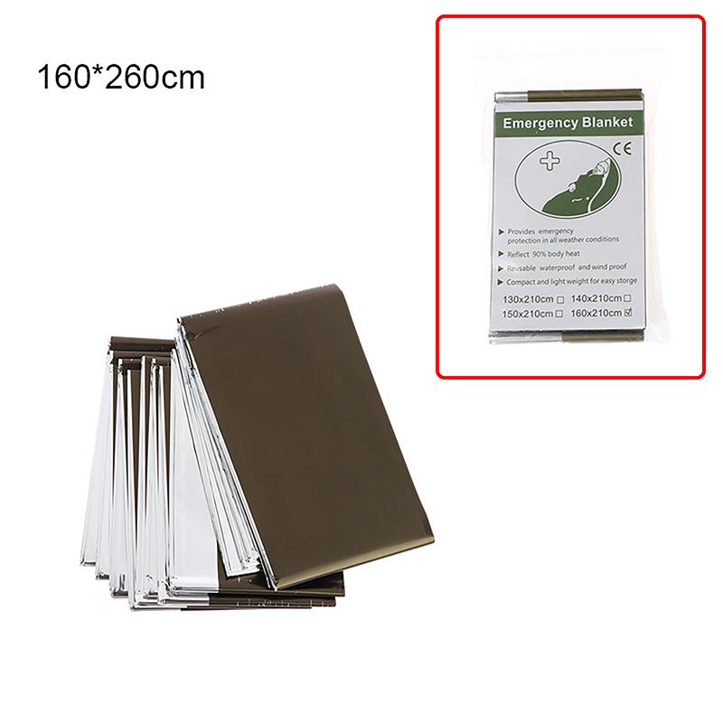 1Pc Outdoor Emergency Survival Blanket Waterproof First Aid Rescue Curtain Foil Thermal Blanket 160X260/130X210Cm