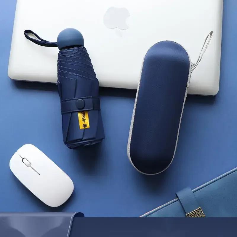 8-Ribs Sun Umbrella Portable Mini Umbrella Sun Protection Capsule Umbrella Parasol with Box UV Folding Pocket  Umbrella