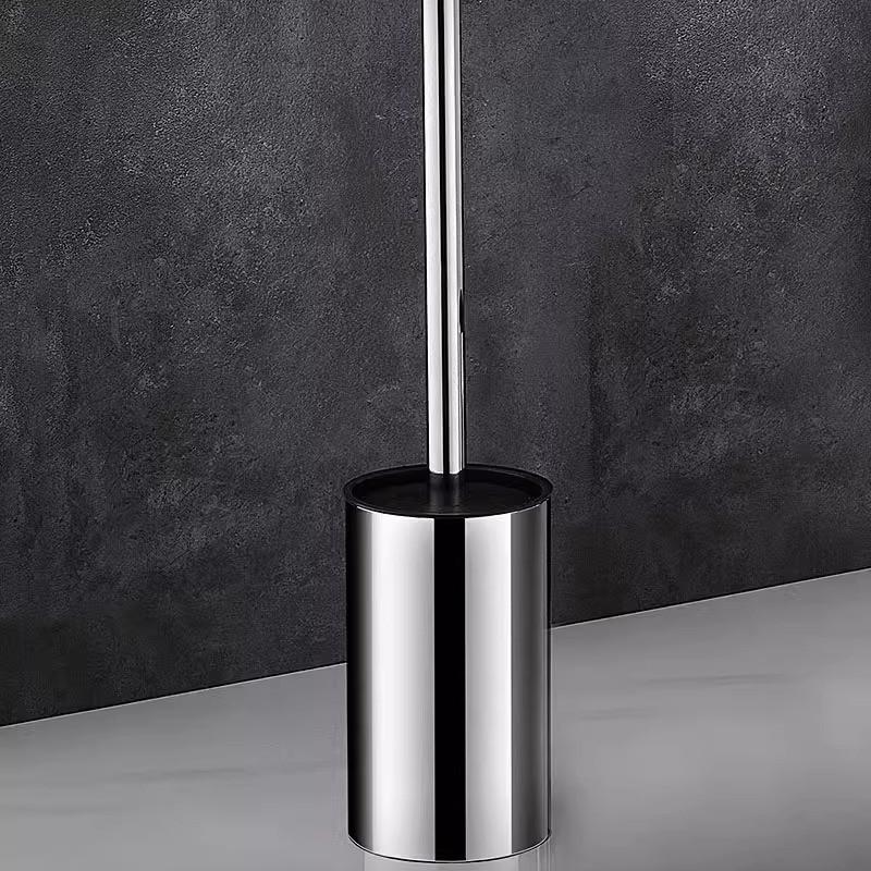 Wall-Mounted Toilet Brush and Storage Rack Set, Punch-Free, Floor-Standing, for Bathroom Cleaning