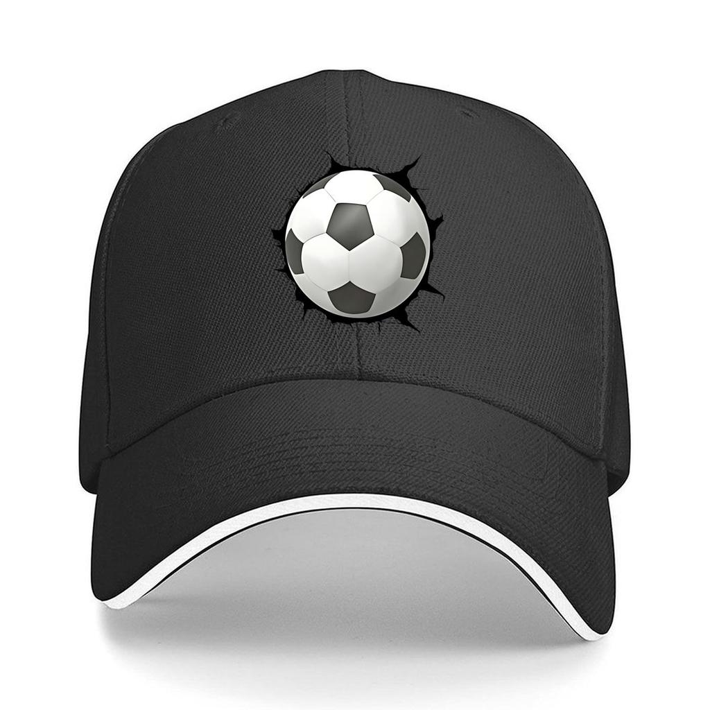 Unisexs Boys Retro D Football Print Cap Adjustable Lightweight Hat Suitable for Sports Events M Sandwich Baseball Cap