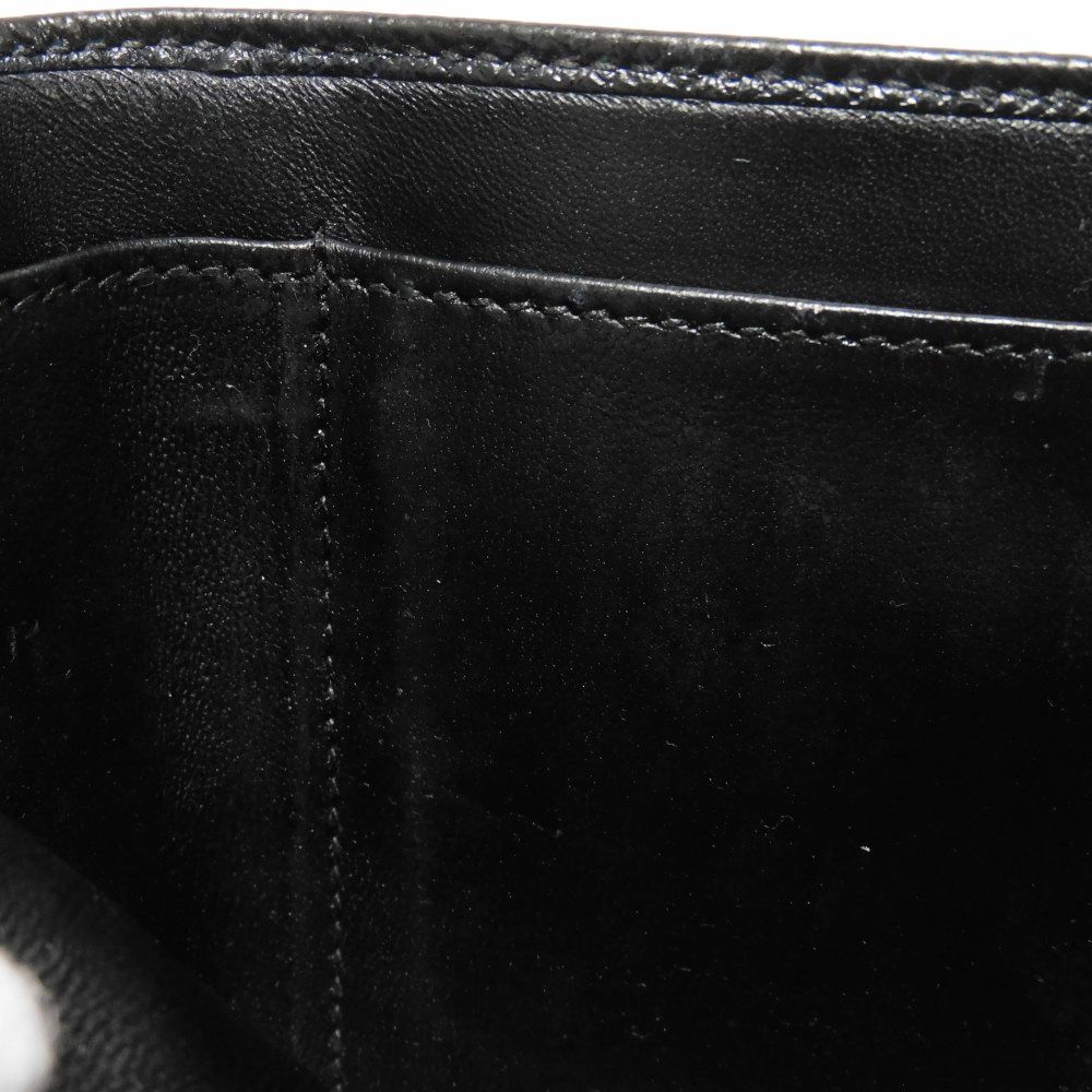 Used 11679 Trifold Wallet 288648 7942 RFID IC Chip Gold Compact Wallet Logo Clip Black Unisex from Japan AUTHENTIC