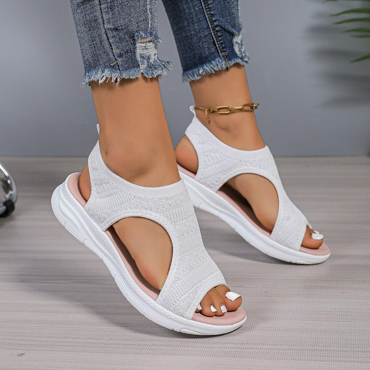 

Women s Shoes Summer 2025 Comfort Casual Sport Sandals Women Beach Wedge Sandals Women Platform Roman Sandals 36 белый