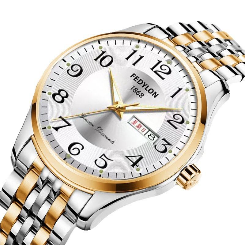 Herren Leuchtende Uhr Kalender Groß Digital Stahlband Solide Woche Mode Business Uhr Nicht-mechanische Uhr