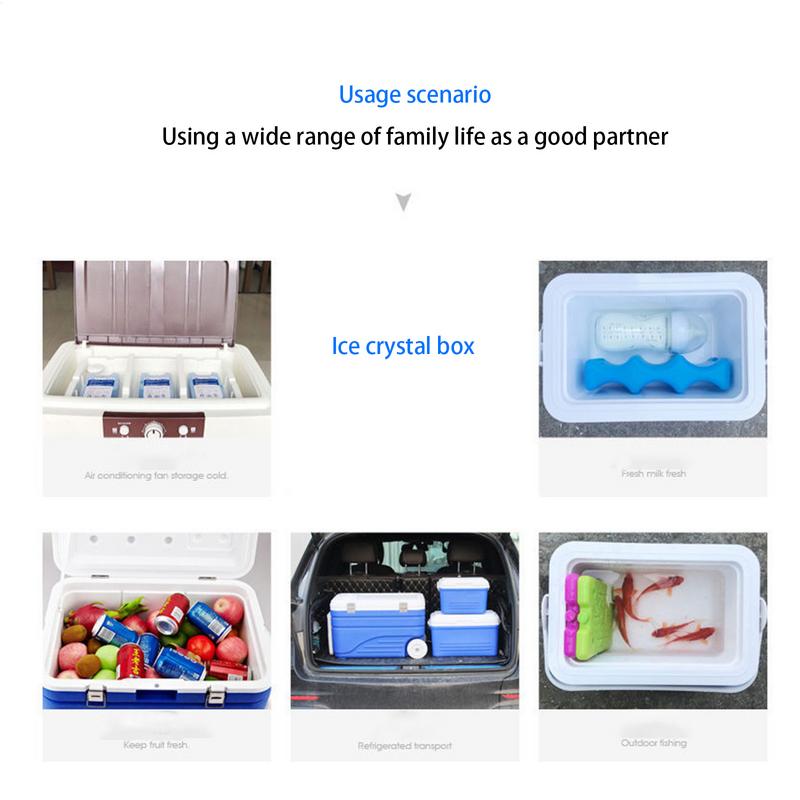 Ice Pack For Cooler Reusable Cooling Packs Long-lasting Ice Crystal Box Outdoor Fresh-keeping Ice Packs For Beach Fishing