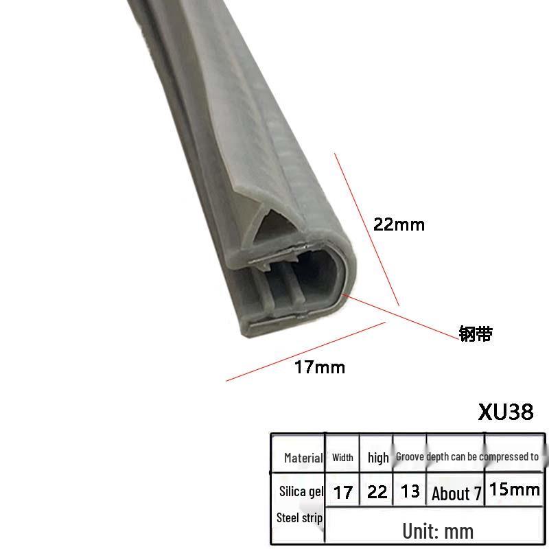 U-Shaped Rubber Steel-Backed Sealing Strip for Car Doors and Cabinets