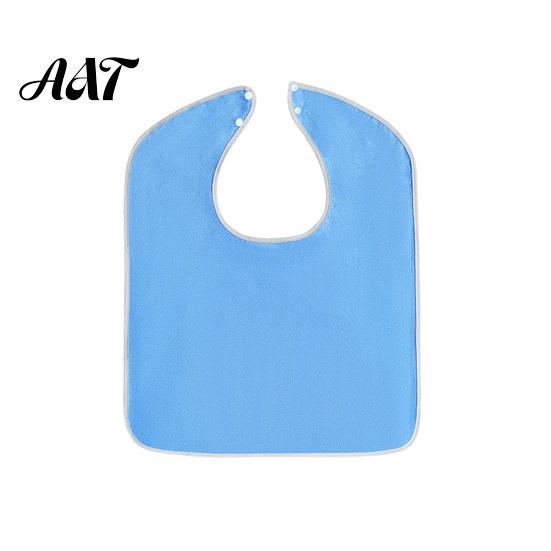 Easy Clean Eating Bibs Adult Large Bib, Solid Color Waterproof Clothing Protector, with Deep Crumb Anti-stain Nursing Home Catcher Design, Adjustable S