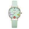 Kids Watches Pink Cute Children's Wristwatch Cartoon Pattern Quartz Watch Set for Girls Fashion Students' Clock