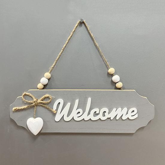 Decorative House Sign with Bow Knot Decor Letter Print Hanging Sign Versatile