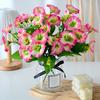 Fleur de Gloire du Matin Artificielle 7 Têtes Bouquet de Fleurs Faux Résistant aux UV avec Tige pour Vase Mariage Bouquet de Mariée Intérieur Extérieur Jardin Maison Cuisine