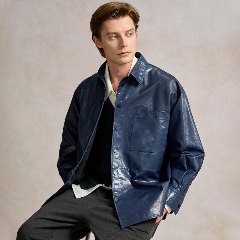 

Мужская кожаная куртка с лацканами Luozhi M (170)