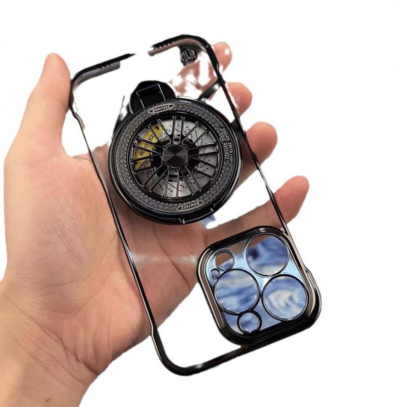 Electroplated borderless gyro magnetic suction bracket is suitable for iphone16 mobile phone case, apple 15 transparent mobile phone case 1413.