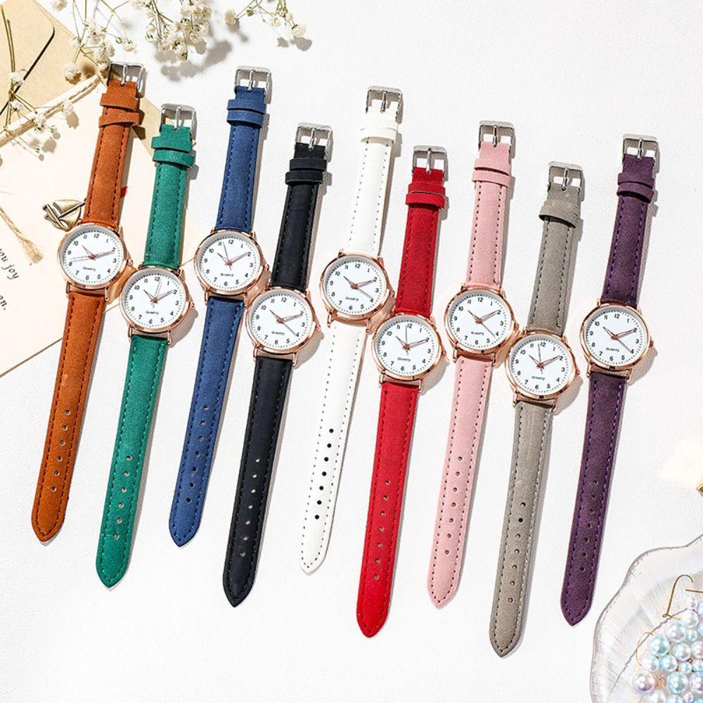 Glass Quartz Wristwatches Leather Watch Band Wrist Watches New Luminous Watch  Women
