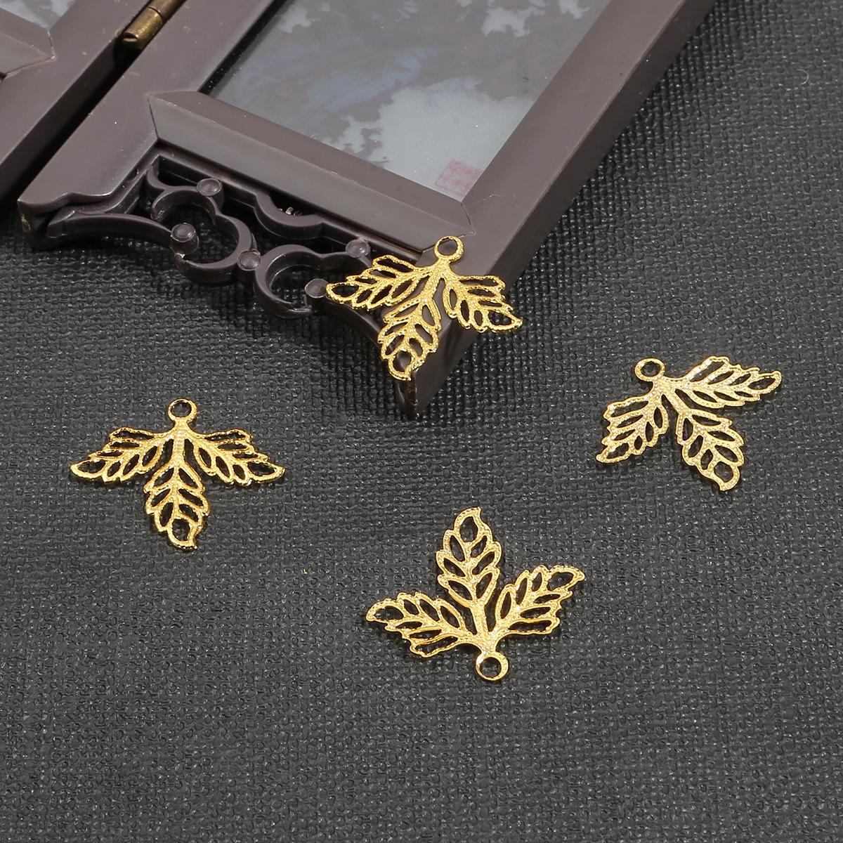 

10 шт. 23*25 мм форма кленового листа полые медные антикварные аксессуары для изготовления ювелирных изделий DIY браслет ожерелье серьги 23*25mm 10pcs