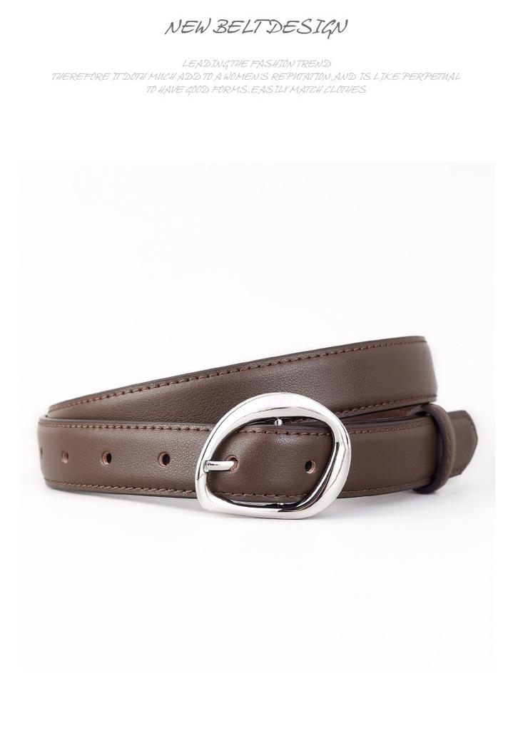 True Leather Womens Belt With Geometric Buckle For Casual Jeans Styling