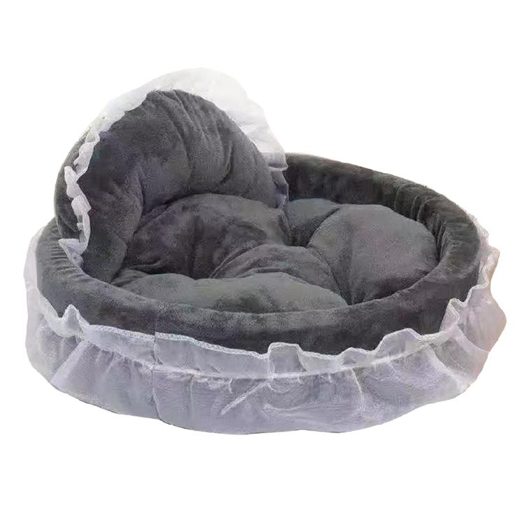 Hundebett Stilvolles Spitzen-Prinzessinnen-Nest für Welpen Kätzchen Band Schleife