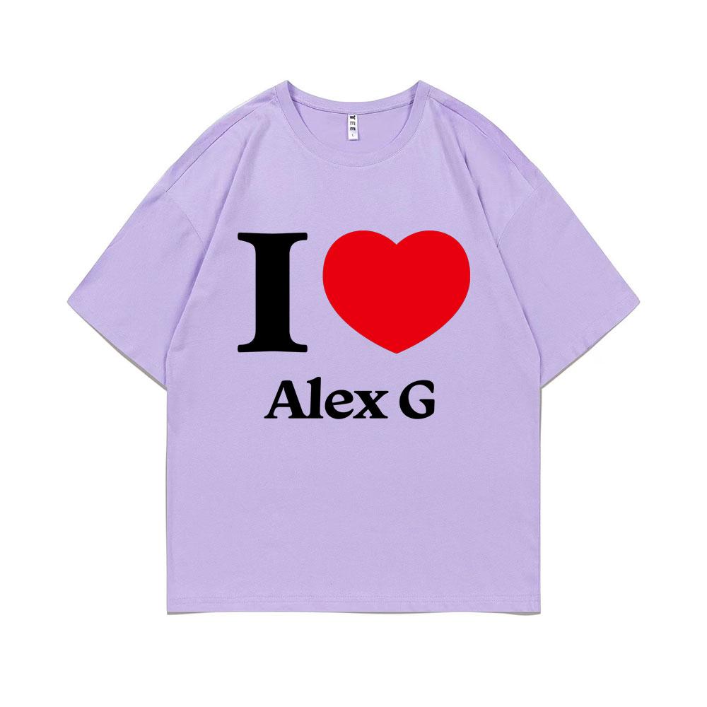 I Love Alex G Graphic Print T-shirt Men Women Fashion Casual T Shirts Male Vintage Oversized Streetwear Unisex Pure Cotton Tees