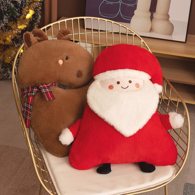 Santa Claus and Snowman Plush Pillow Toy - Cute Reindeer Doll Gift for Boys and Girls